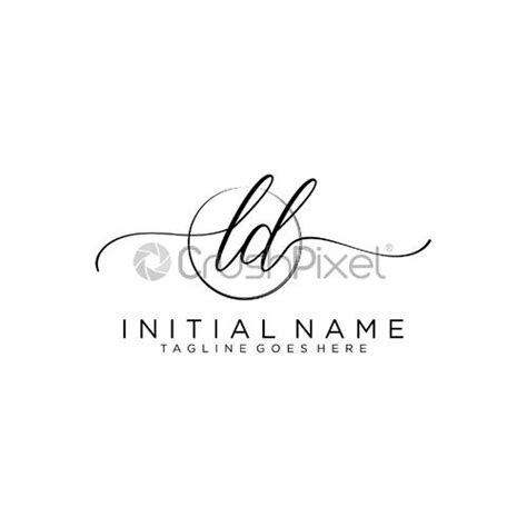 Ld Initial Handwriting Logo Design Stock Vector Crushpixel