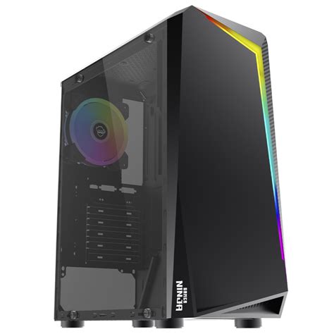 Gabinete Gamer Ninja Sword Rgb Mid Tower Vidro Temperado Atx Black