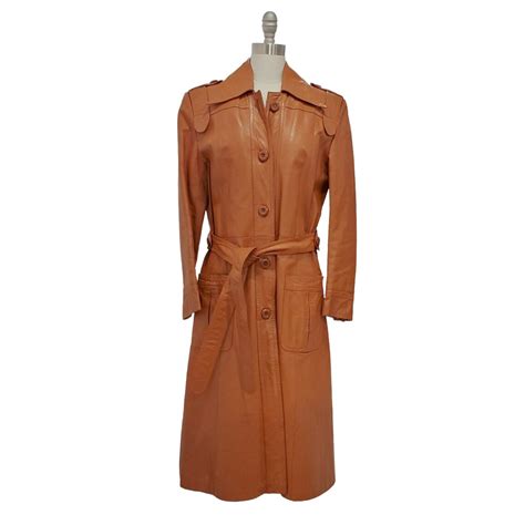 Vintage 1970s Leather Coat 70s Butterscotch Leather Trench Etsy