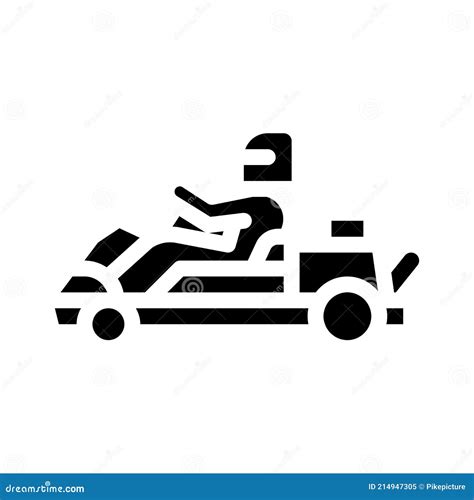 Driver Driving Kart Icon Vector Glyph Illustration Stock Illustration