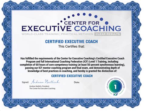 Certified Executive Coach ICF Level 1 Center For Executive Coaching