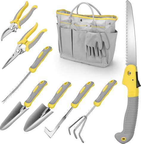 Blumway Garden Tool Sets 10 Piece Heavy Duty Gardening Tool Set Stainless Steel