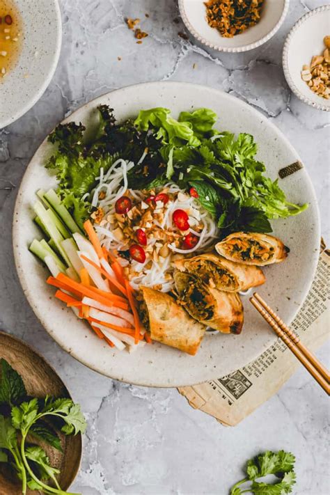 Bun Cha Gio Vietnamese Noodle Salad With Spring Rolls Aline Made