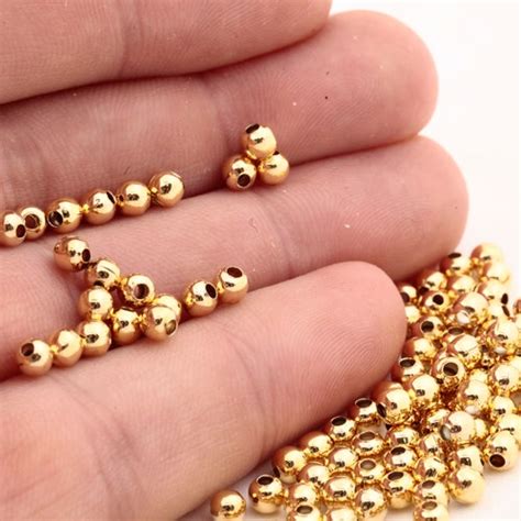 Pcs Mm K Shiny Gold Beads Spacer Beads Hollow Beads Etsy