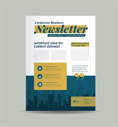 Premium Vector Business Newsletter Cover Design Or Journal Design Or