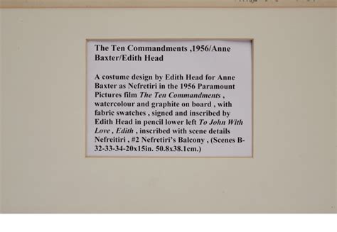 ANNE BAXTER | QUEEN NEFRETIRI THE TEN COMMANDMENTS EDITH HEAD SIGNED ...