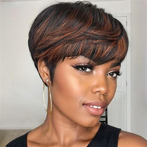 Amazon Ruisenna Wigs For Black Women Human Hair Pixie Cut Wigs