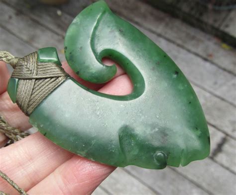 One Of Kind N Jerry Nz Pounamu Greenstone Jade Maori Carved Face Hei