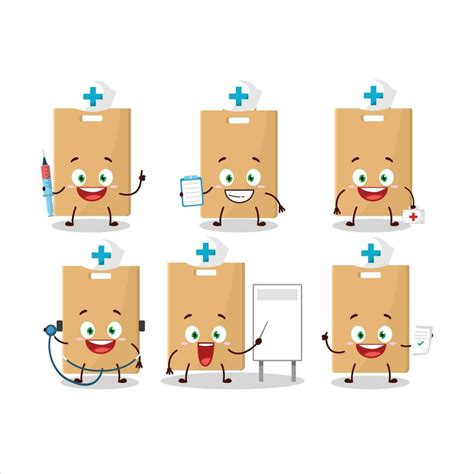 Doctor Profession Emoticon With Food Bag Cartoon Character 26285773