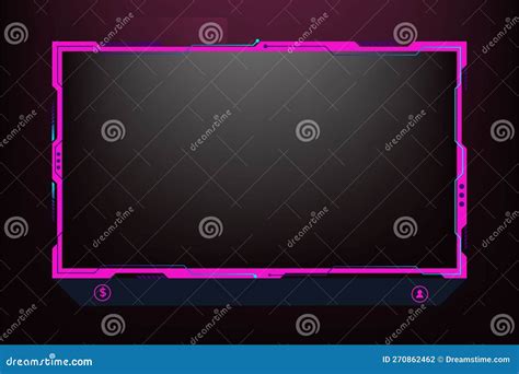 Girly Gaming Overlay Decoration For Online Streamers Modern Game Frame Design With Pink And