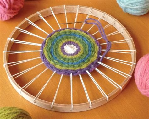 Round Weaving Loom Weaving Frame Loom Stand Wooven Lap Loom Weaving