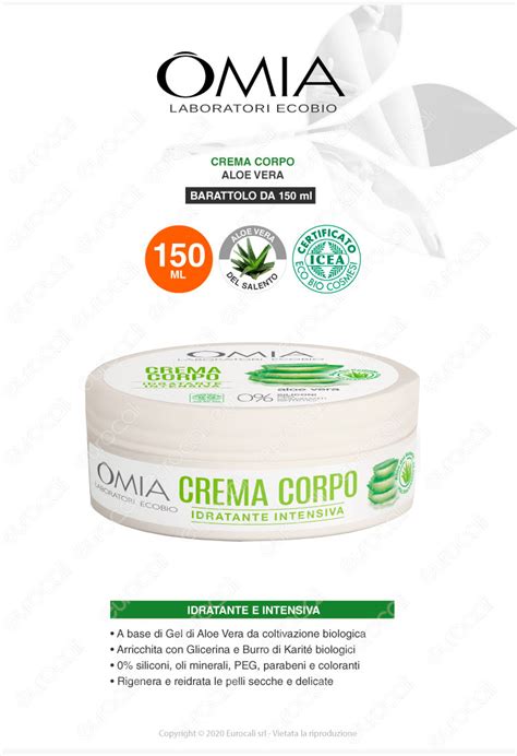 Crema Corpo Aloe Vera Del Salento Omia Laboratori Ecobio 150 Ml