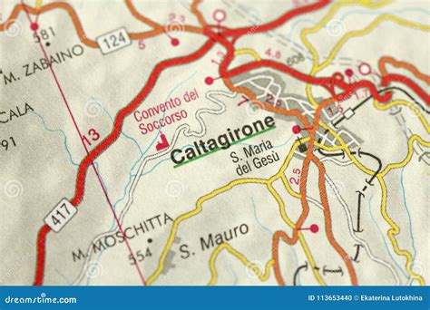 Caltagirone. Map stock photo. Image of mark, research - 113653440