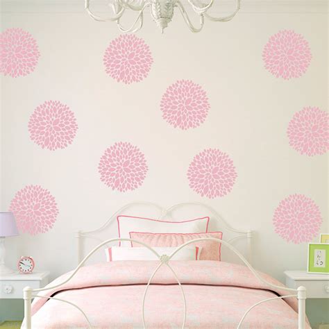 Flower Wall Decals Set Of 10 Peony Flowers Flower Decals For Girls