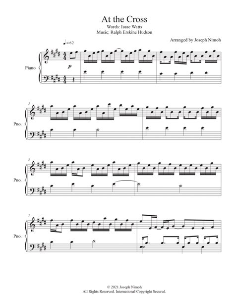 At The Cross Solo Piano Arr Joseph Nimoh By Isaac Watts Ralph