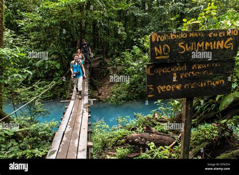 Celeste River or Rio Celeste in Tenorio Volcano National Park of Costa Rica Central America ...