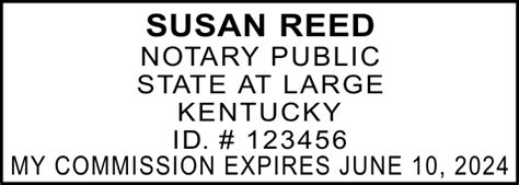 Kentucky Notary Rectangle Seal Simply Stamps