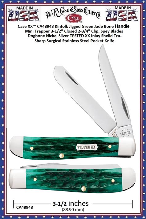 W R Case Sons Cutlery CA48948 Case XX Kinfolk Jigged Green Jade