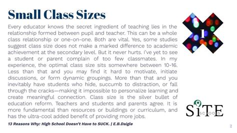 Reason 1. Small Class Sizes | Poet of Pedagogy