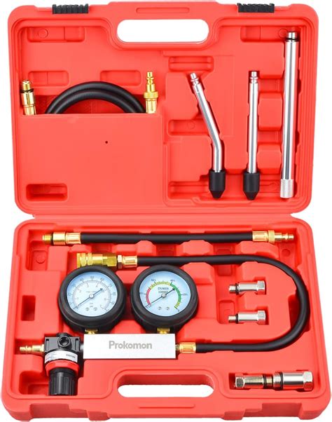 Cylinder Leak Down Tester Kit Gasoline Engine Compression Dual Gauge