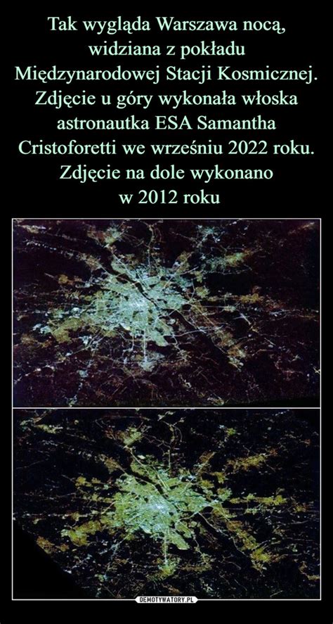 Tak wygląda Warszawa nocą widziana z pokładu Międzynarodowej Stacji