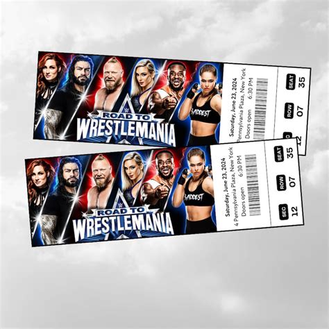 Printable Wwe Road To Wrestlemania Wrestling Show Digital Tickets