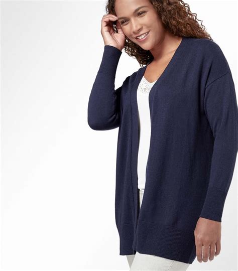 Classic Navy Womens Cashmere Cotton Edge To Edge Cardigan