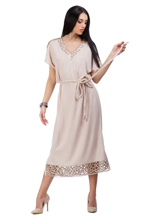 Mocha color dress with golden-copper thread – Desire Mark - Exclusive ...