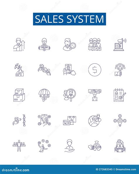 Sales System Line Icons Signs Set. Design Collection of Sale, System