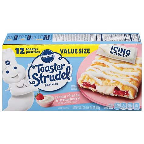 Pillsbury Toaster Strudel Cream Cheese And Strawberry Pastries Value Size Shop Desserts