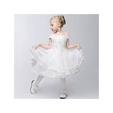 Robe Blanche De C R Monie Fille Demoiselle D Honneur Partylook