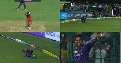 Rcb Vs Kkr Watch Venkatesh Iyer Grabs A Sensational Catch To End