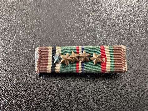 WW2 USA EAME Ribbon Bar - 5 Bronze Stars - WW2 Medal Ribbon for Sale ...