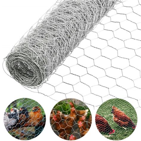 Epotoor Hexagonal Galvanized Poultry Net Metal Mesh Fencing Chicken Wire 72x150