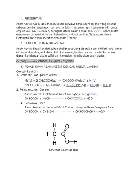 Rumus Kimia Cuka Dan Natrium Asetat Bit Cdn
