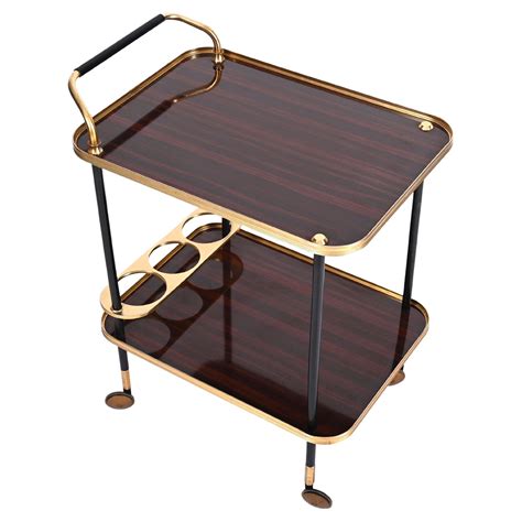 Mahogany Mid Century Modern Bar Cart Italian In The Manner Of Ico Parisi 1960s At 1stdibs