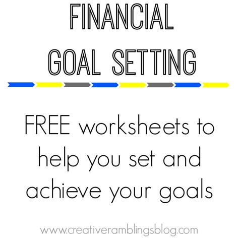 Setting Financial Goals With Free Printable Worksheets Creative Worksheets Library