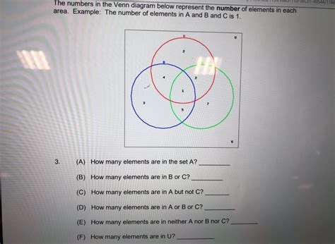 Solved The numbers in the Venn diagram below represent the | Chegg.com