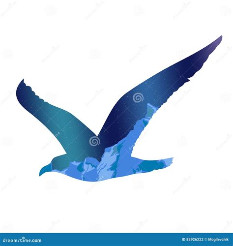 Seagull Silhouette Isolated Seagull On White Background Bird Vector