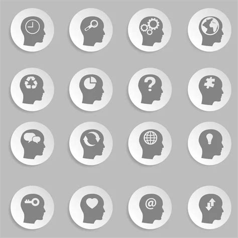 Set Of Human Mind Icons Stock Vector Royalty