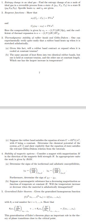 Solved Entropy change in an idnal gas - ﻿Find the entropy | Chegg.com 