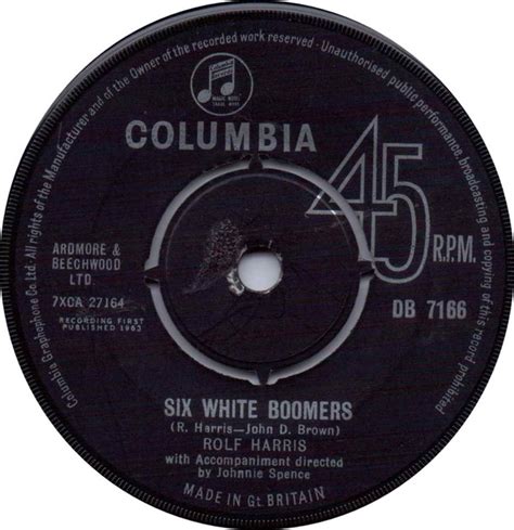 Rolf Harris Six White Boomers 7 Single Lilleys Vinyl Revival