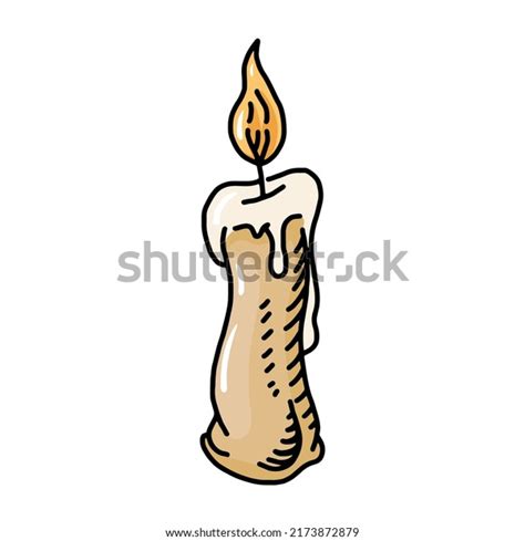 Vector Sketch Burning Candle Hand Drawn Stock Vector Royalty Free