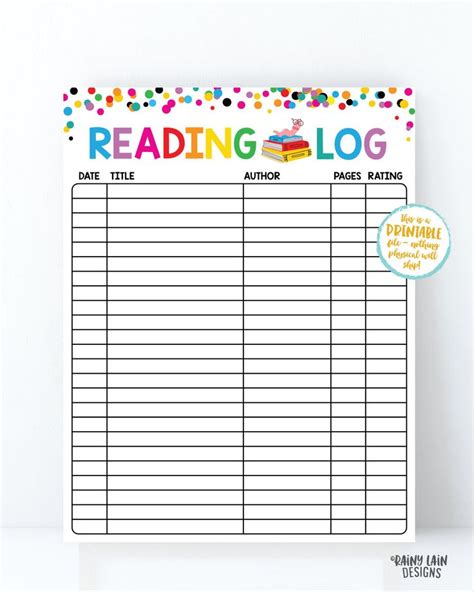 Reading Log Printable Reading Log For Kids Spring Reading Log Home