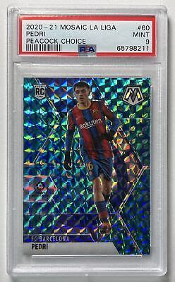 Pedri 2020 21 Panini Mosaic Laliga Soccer Peacock Choice PSA 9 Fc RC