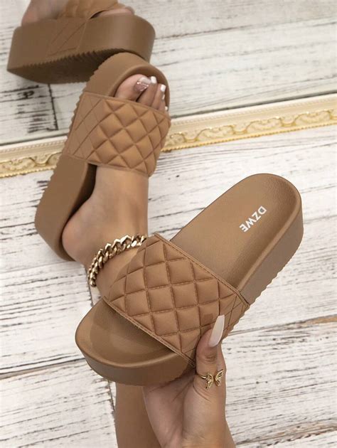 Summer New Arrival Women S Fashionable Diamond Pattern Thick Soled