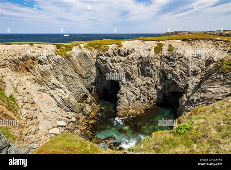Sea Caves At Dungeon Provincial Park Near Cape Bonavista Newfoundland