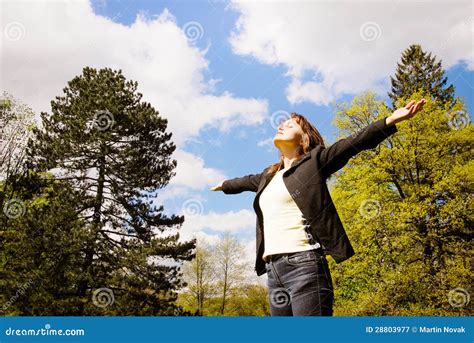 Woman Enjoys Life Outdoors Stock Image Image Of Freedom 28803977