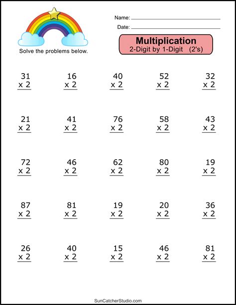 Multiplying By Worksheets Multiplying To By A