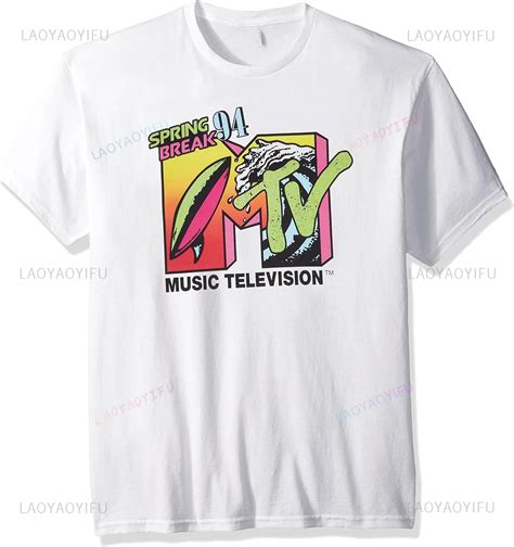 Vintage Mtv Men S Springbreak 94 Logo Printed T Shirt Fashion 80s Music